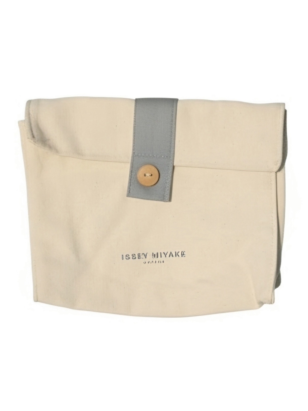 Issey Miyake Cream Canvas Pouch with Gray Strap